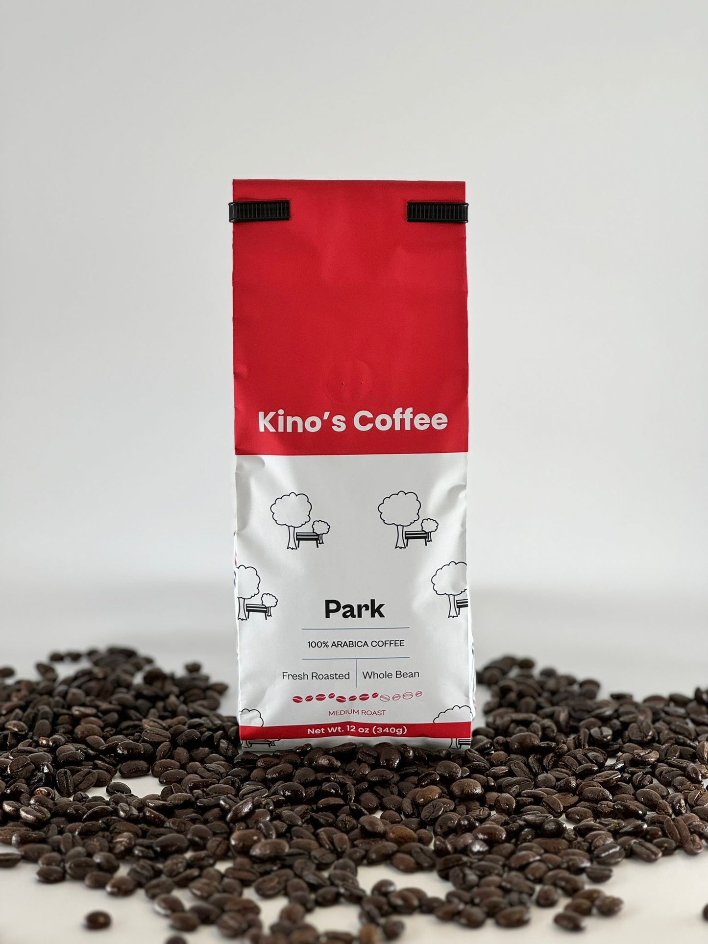 Kinos Coffee - Park Medium Roast, Mexican Chiapas Beans, Premium SHG EP Arabica Blend - 12 oz