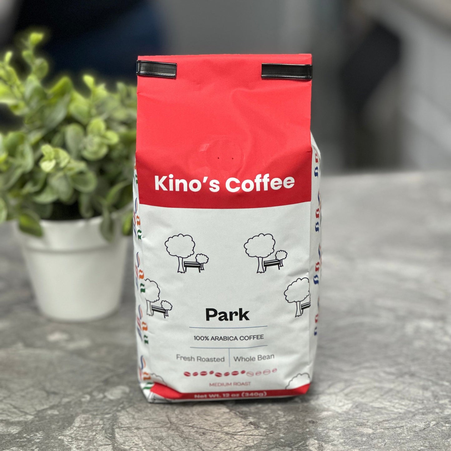 Kinos Coffee - Park Medium Roast, Mexican Chiapas Beans, Premium SHG EP Arabica Blend - 12 oz