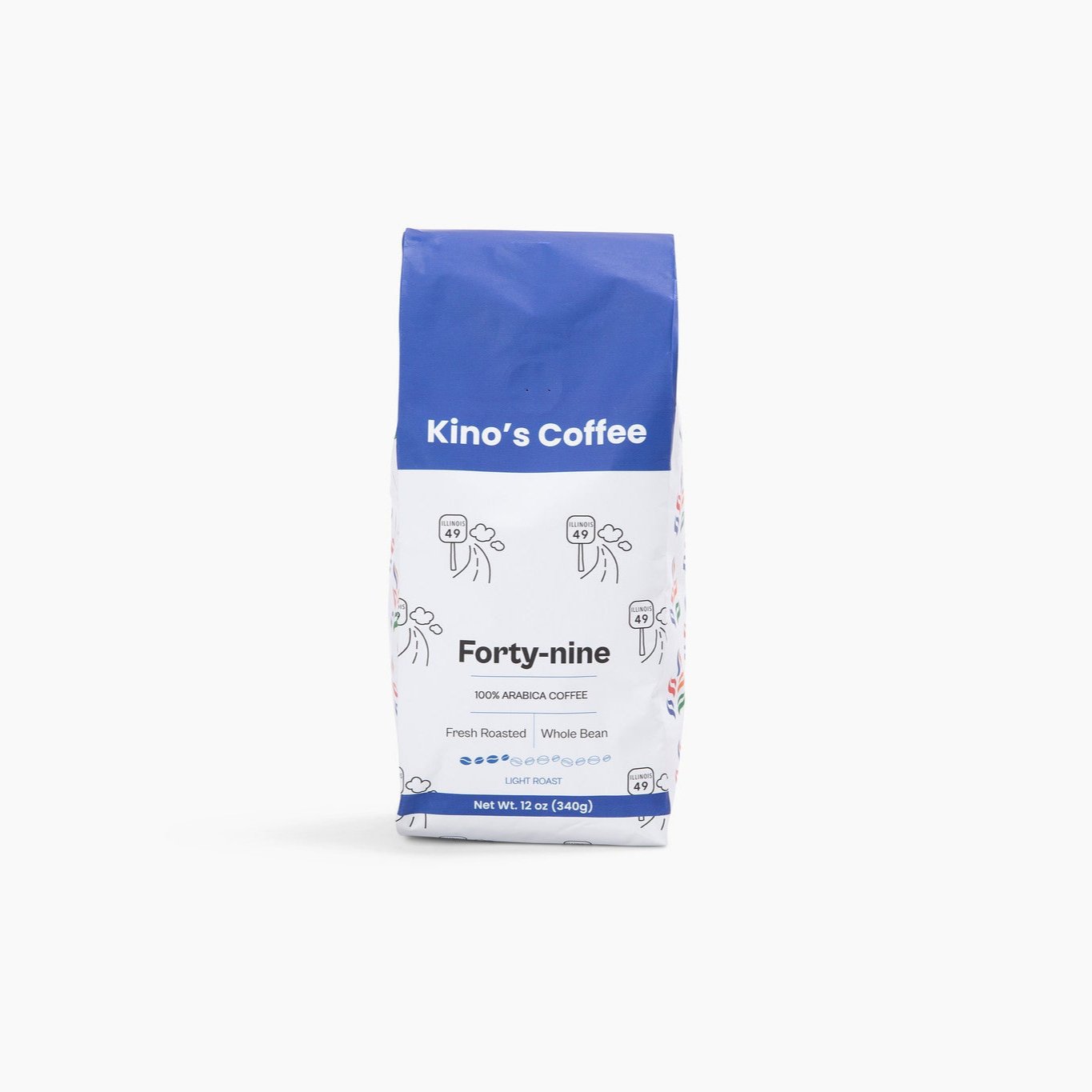 Kinos Coffee - Forty-Nine Light Roast, Mexican Chiapas Beans, Premium SHG EP Arabica Blend - 12 oz